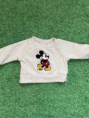 Disney Light Gray Mickey Mouse Kids Pullover Sweatshirt